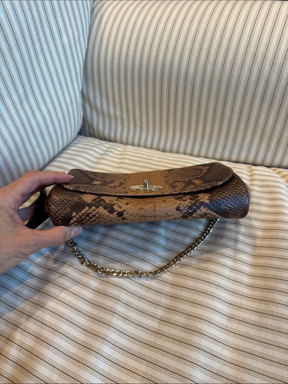 Coach Snake Embossed Leather Mini Ruby Turnlock Crossbody bag with hangtag